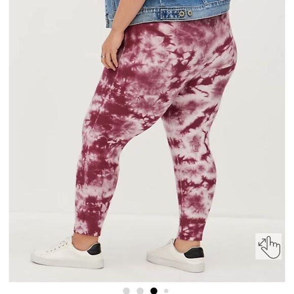 TORRID Platinum legging fleece lined tie dye dyed purple NEW NWT 4 4x 26 white - Picture 4 of 8